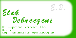 elek debreczeni business card